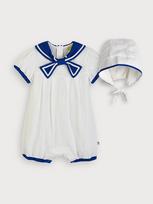 Lovely Marie Ribbon Baby Bodysuit and Bonnet Matching Set 70 beveik baltos spalvos