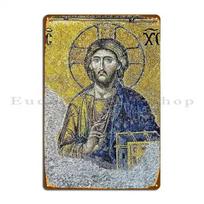 Jesus Christ Byzantine Mosaic Hagia Sophia Metal Sign Mural Kitchen Character Wall Decor Club Tin Sign Poster 20x30cm（7.8x11.8inch）