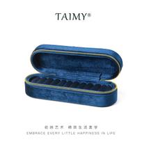 TAIMY prabangus aksominis žiedų dėžutė, papuošalų padėklas, aksominis žiedų ekspozicinis dėklas, laikymo dėžutė, individualus logotipas, papuošalų organizatorius S blue
