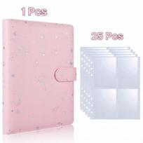 Macaron Polka Dot A5 PU Leather Card Binder 100 Grid Card Collection Album With 4 Grid Card Sleeves Collectible Storage Book