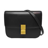 [Pre-Owned] Classic Box Polished Gold Buckle Leather Tofu Bag Shoulder Bag Crossbody Bag Medium - Very Good #1C16NAX ONE SIZE