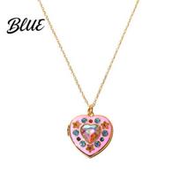 Lightweight Photo Locket Picture Pendant Necklace for Women Rhinestone Heart/Star Shaped Frame Wife Girlfriend ,Valentine's Day Birthday Non-fading 1