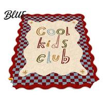 Grip Bottom Floor Mat Cartoon Area Rug Anti-Slip Nursery Rug with Letter Pattern Slip Resistant Wavy Edge for Kids Room Playroom Easy Clean S