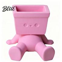 Desktop Ornament Pen Holder with Mobile Phone Stand Macaron Pink Cute Cartoon Multifunctional Storage Design Dual-Purpose Ornament for Office Desk