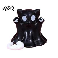 Paw Print Cat Decoration Ghost Figure 3D Printed Decorative Ornament Smooth Surface Halloween Mini Desktop Gift for Lovers Integrated Molding B