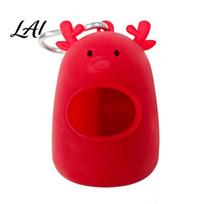 Cute Elk Poop Bag Dispenser Dog Dispenser Silicone Waste Holder with Soft Carabiner Portable for Dogs Cats Carabiner