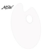 Ergonomic Art Mixing Board Acrylic Paint Palette, Clear Artist Tray with Thumb Hole, Non-Stick Oil Sturdy for Acrylic, Oil, Watercolor Painting, Small Ellipse