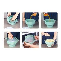 Silicone Snack Container Collapsible Foldable Nut Bowl Popcorn Bowl  Food Arrangement žalia