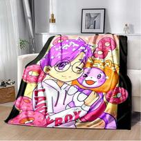 Lankybox Boxy and Foxy Plush Blanket, YouTube Internet Celebrity,children Gift,friend Gift,pet,Justin Kroma and Adam McArthur Size: 75*100cm, Weight: 230 GSM