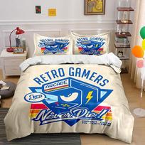 Retro Gamers Arcade Bedding Set Bedding Duvet Cover Set Duvet Cover Pillowcases  (1 * Duvet Cover 2 * Pillowcases, without duvet insert) 135x200cm
