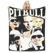 Pitbull Mr Worldwide Tour Vintage Blanket Travel Office Flannel Bedding Throws For Outdoor Warm Soft Custom DIY Bedspread Gift Size: 75*100cm, Weight: 230 GSM