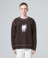 A Cock Meltdown Stitch Sweatshirt [Brown] Brown/L