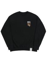 Graver [Unisex] Flower Real Leopard Sweatshirt_Black Black_White Logo/S