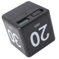 Black Red Countdown Timer ABS Cube Timer Durable Flip Timer  Cooking Studying Workout Office juoda