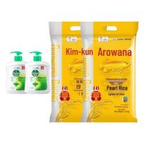 Dettol Antibacterial Hand Soap & Arowana Rice Household Combo