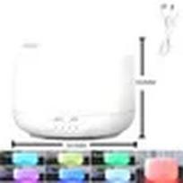 Mini Wood Grain Aroma Diffuser USB Essential Oil Humidifier 500ml With Colorful Night Lights For Home Bedroom Car White color