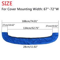 600D Waterproof Boat Cover 4 BOW Bimini Top Boot Cover No Frame Anti UV Dustproof Marine Cover Boat Accessories Black/Blue Blue 67-72W