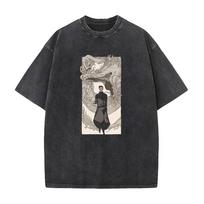 Anime Jujutsu Kaisen Geto Suguru Printed Tshirt Mens and Womens Washed Tshirt High Quality Vintage Cotton Tshirt Top S įvairiaspalvis