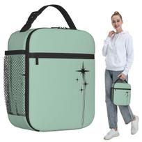 1950s Atomic Age Starburst In Mint Green And Black Insulated Lunch Bag for Women Office Cooler Thermal Food Box Tote Lunch Boxes One Size