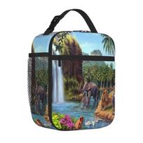 Bestselling A Paradise Setting Animal Face Bento Bag Children Outing Adult Lunch Bag One Size