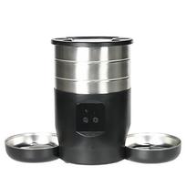 4.5l/0.98gal Large Capacity Stainless Steel Smart Pet Feeder with Recording USB Powered Ideal for Cats Dogs Automatic Cat Feeder (as the picture,2 L&EU Plug)
