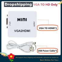 1080P VGA to HDMI-Compatible Video Adapter Connector VGA2HDMI Mini VGA to HDMI-Compatible for PC Laptop to HDTV Projector VGA TO HD