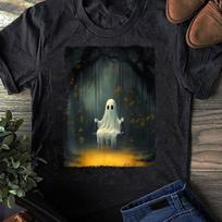 Floral Ghost T-Shirt: Spooky Halloween Swing Tee S