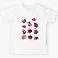 Beautiful lady bugs - pink red purple blue and black - lady bug pattern Kids T-Shirt 130