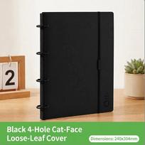 4-ring Binder Cat Face Design Large Capacity Notebook (as the picture,A4)