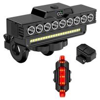 New High-Brightness LED Front Light Bike Headlight Rechargeable Battery Handlebar Mount Horn Mountain Bike IPX6 Waterproof 7 Handlebar&1200ml