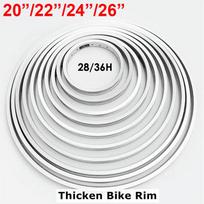 1PC Thicken Folding Bike Rim 20“/22  /24 /26  Aluminum Alloy 28/36 Holes Electric Bike Rim Silver MTB Road Bicycle Wheel Rim 1pc 20inch-28Hole