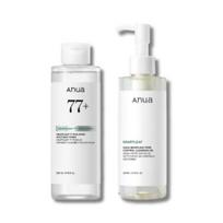 Anua Heartleaf 77 Soothing Toner+Heartleaf Pore Control Cleansing Oil Korean Morning Routine Set