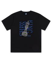 Page Cc Blue Chess King Logo Print Short Sleeve T-Shirt Black L