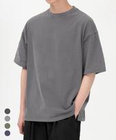 X Container Oversized Pigment Half T-Shirt (4 Colors) Grey/M