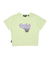 Golla W Big Logo Slim Crop T-Shirts [Lime] Lime/Free