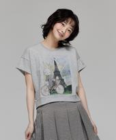 Pipilapin Fifi Eiffel Tower Travel Short Sleeve T-Shirt/Fs7Wm33W M-Gray Free
