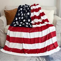 Amerikos vėliavos rašto flanelinis pledas - Puikiai tinka lovai, sofai, foteliui, stovyklavimui, svetainei. Individualūs pledai Size: 75*100cm, Weight: 280 GSM black