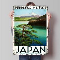 Mt Fuji Japan Travel Tinplate Poster Customized Wall Art Vintage Retro Metal Signs for Interior Decoration Living Room Man Cave 20X30CM