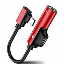 C Adapter Usb-C Earphone Adapter Aux Cable Type C Audio Splitter Type C To 3.5mm Jack Audio Adapter raudona