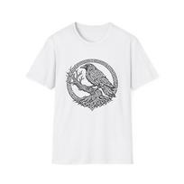 Celtic Raven Illustration Men T Shirt Norse Knotwork Raven Tees Cotton Tops S balta