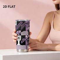 591ml Car Tumbler Chess Geo Flower Element Straw Cup straight tumbler tumbler with lid portable tumbler stainless steel tumbler 591ml Car Tumbler