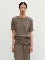 Race Half-Sleeve Knit Top_Brown Reference/Free