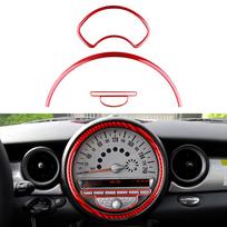 Anglies pluoštas Mini Cooper Hardtop R56 Clubman R55 Convertible R57 Automobilio Spidometro Radijo Mygtukų Rėmelio Priedai Lipduko Apdaila juoda
