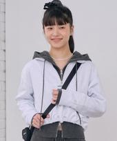 Covernat Woman Half Zip String Sweatshirt Heather Gray Heather Gray/Wm