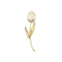 Women's Rose Flower Tulip Imitation Pearl Alloy Brooch Enamel Corsage Crystal Rhinestone Gold Plated Gift Parties Weddings Daily flower&no plating