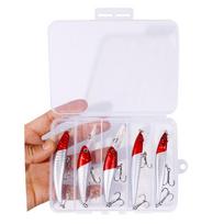 5 vnt/dėžutė Red Head Crankbait Minnow žvejybos masalo rinkinys dirbtinis masalas vobleriai plaukimo karpių žūklės reikmenys