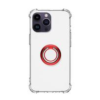 Žiedinis stovas skaidrus dėklas, skirtas iPhone 15 14 13 12 11 Pro Max Plus XR X 8 7 Plus SE laikiklis, laikiklis oro pagalvė, atsparus smūgiams, skaidrus minkštas silikoninis telefono dangtelis For IPhone 15 Pro raudona