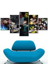 Drobės tapyba Namų dekoras Japonija Anime paveikslėlis Šiuolaikinis spausdintas 5 vienetai My Hero Academia plakatas gyvenamajam kambariui Sieninė tapyba be rėmelio 20x35cm*2  20x45cm*2  20x55cm*1 black