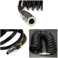Heavy Duty 25FT Air Compressor Hose Quick Coupler, PE Pneumatic Adapter Inflating Coil, Weather and Abrasion Resistant CHINA