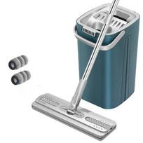 Flat Floor Mop and Bucket Set Microfiber Squeeze Magic Scalable Wash Floor Mops No Watermark Flat Spin Mop Kitchen Cleaner Tool